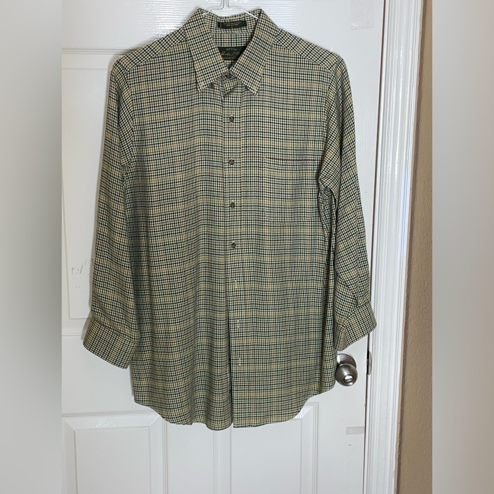 Charles F. Orvis Signature Collection Cotton, Wool Blend Herringbone Plaid Large - Picture 6 of 12